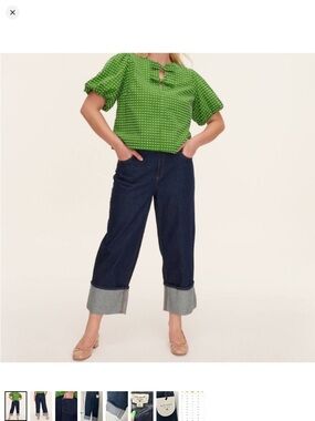 NEW Kate Spade New York High Rise Straight Leg Wide Cuff Jeans Size 00